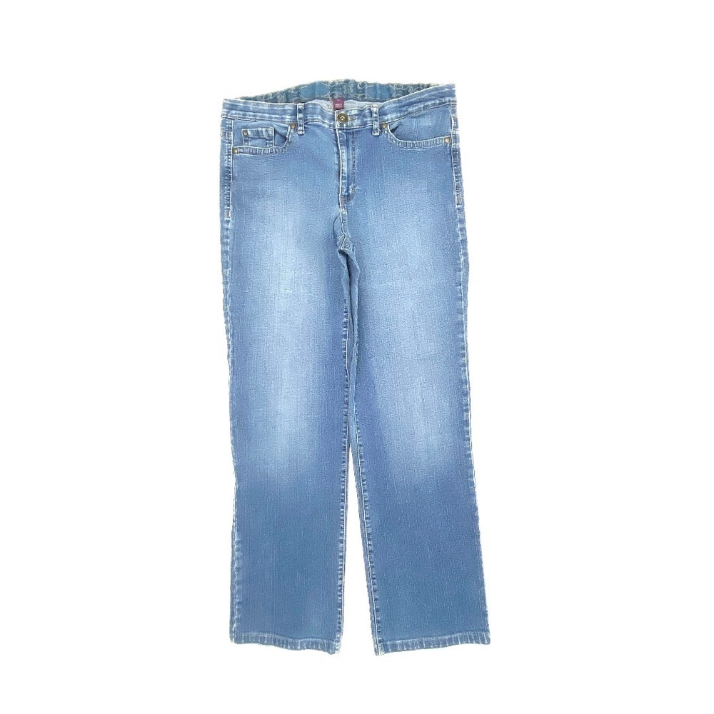 Gloria Vanderbilt Straight Leg Jeans Women 14 Blue Medium Wash High Rise 5204